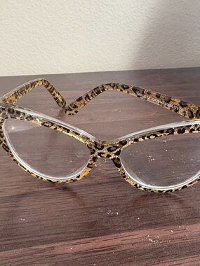 Leopard Print Cat-Eye Glasses - Brown & Black